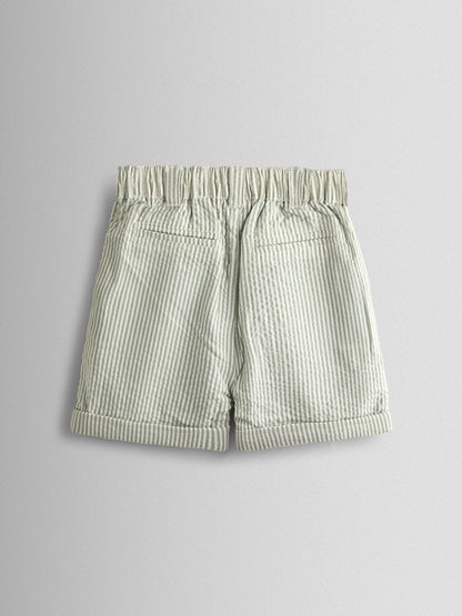 JoJo Maman Bébé Khaki Green Seersucker Stripe Shorts image 2