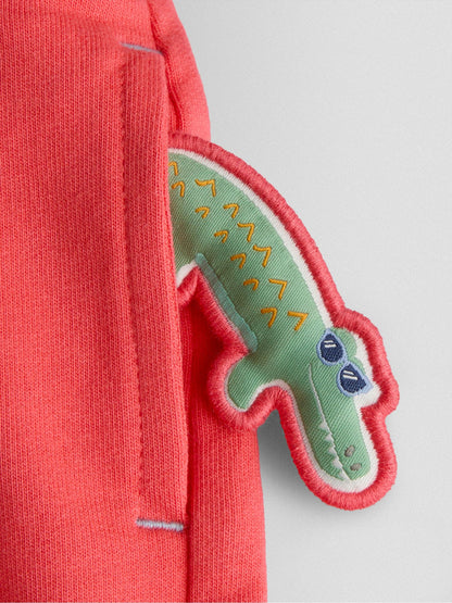 Dsiney Kidz - JoJo Maman Bébé Coral Crocodile 2-Pack Appliqué & Plain Shorts image 6