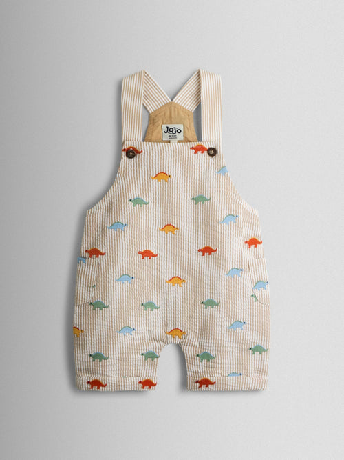 JoJo Maman Bébé Natural Embroidered Dungarees image 1