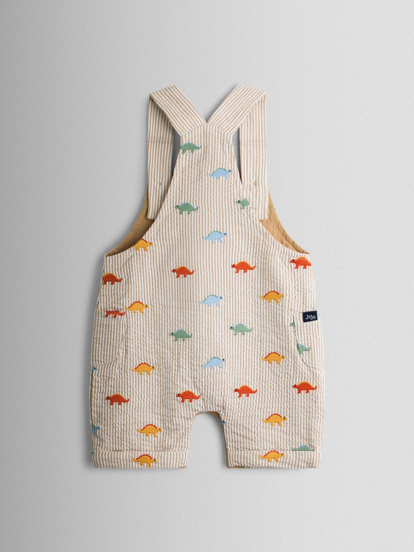 JoJo Maman Bébé Natural Embroidered Dungarees image 2