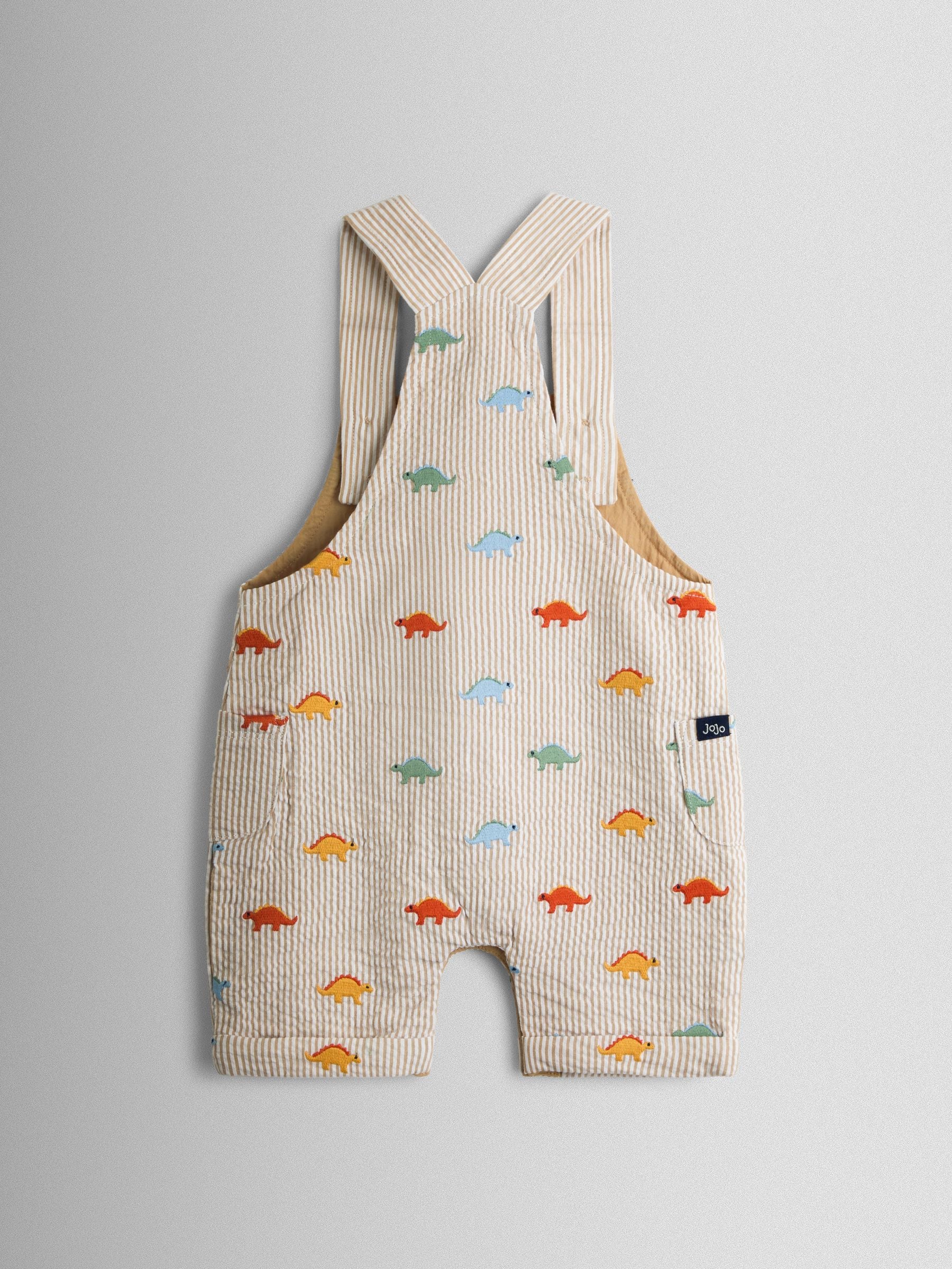 JoJo Maman Bébé Natural Embroidered Dungarees image 2