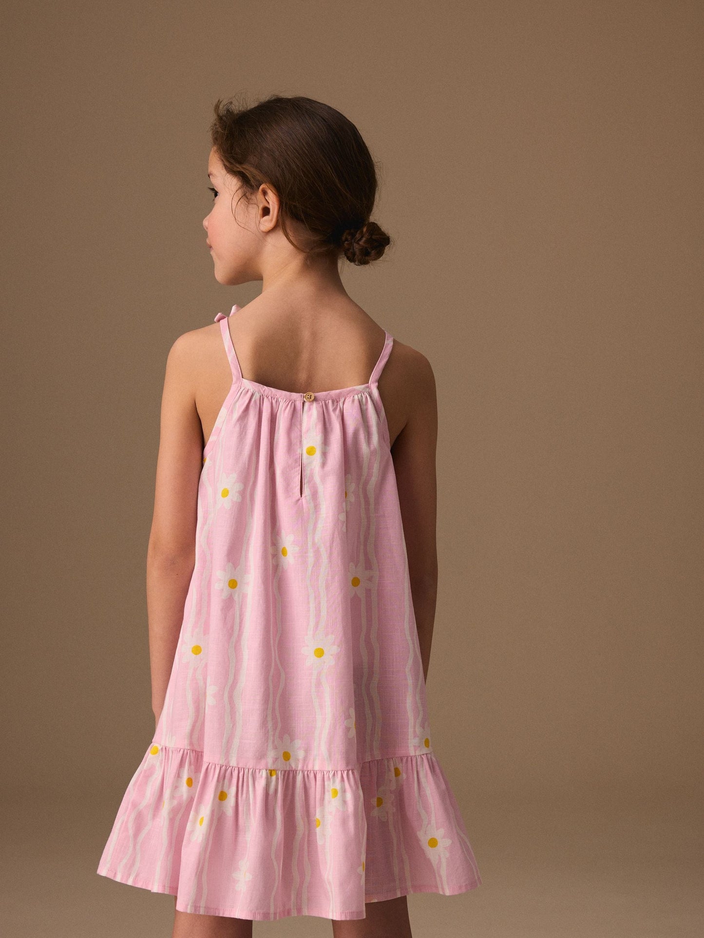 Pink Floral Angel Sleeve Dress (3-16yrs) image 3