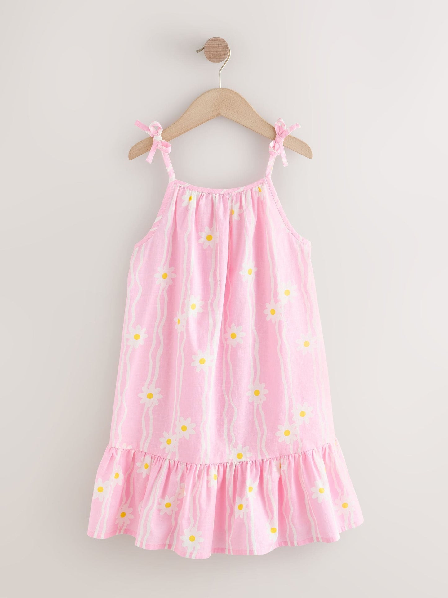Pink Floral Angel Sleeve Dress (3-16yrs) image 4