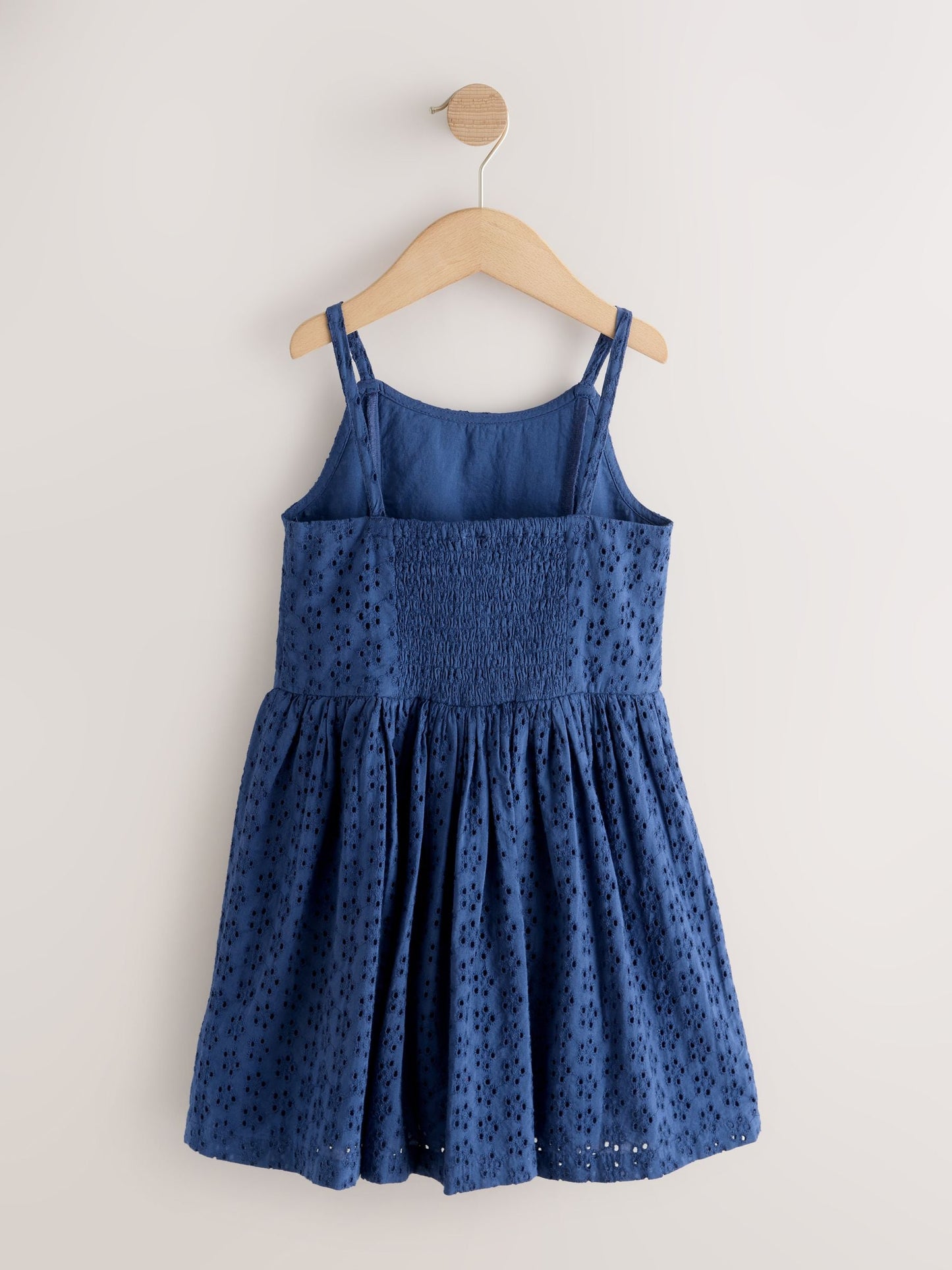 Navy Strappy Broderie Dress (3-16yrs) image 5