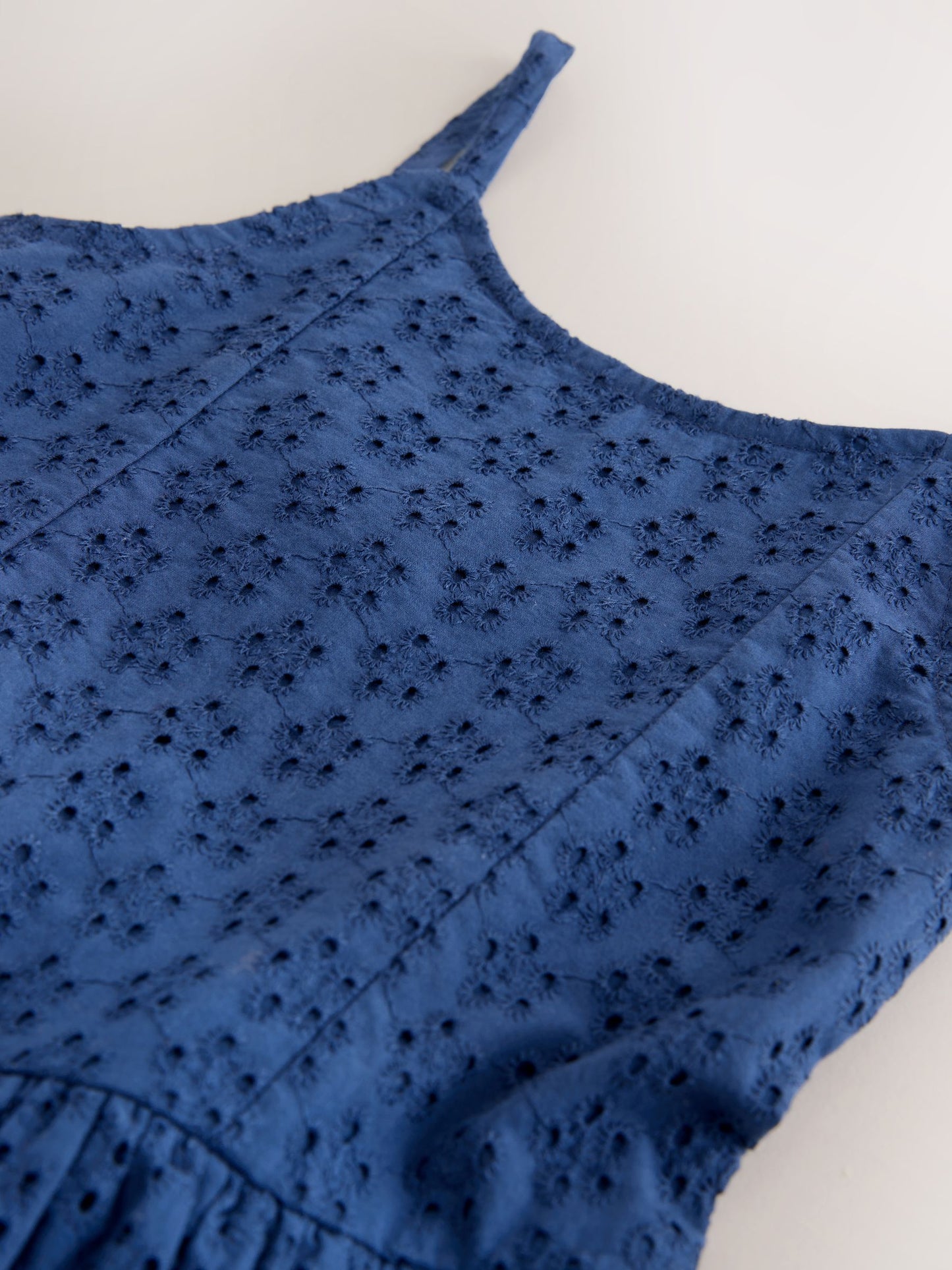 Navy Strappy Broderie Dress (3-16yrs) image 7