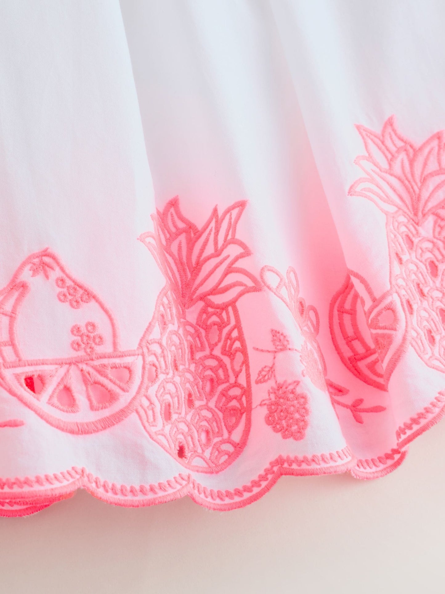 White/Pink Bow Strappy Embroidered Summer Dress (3-16yrs) image 7