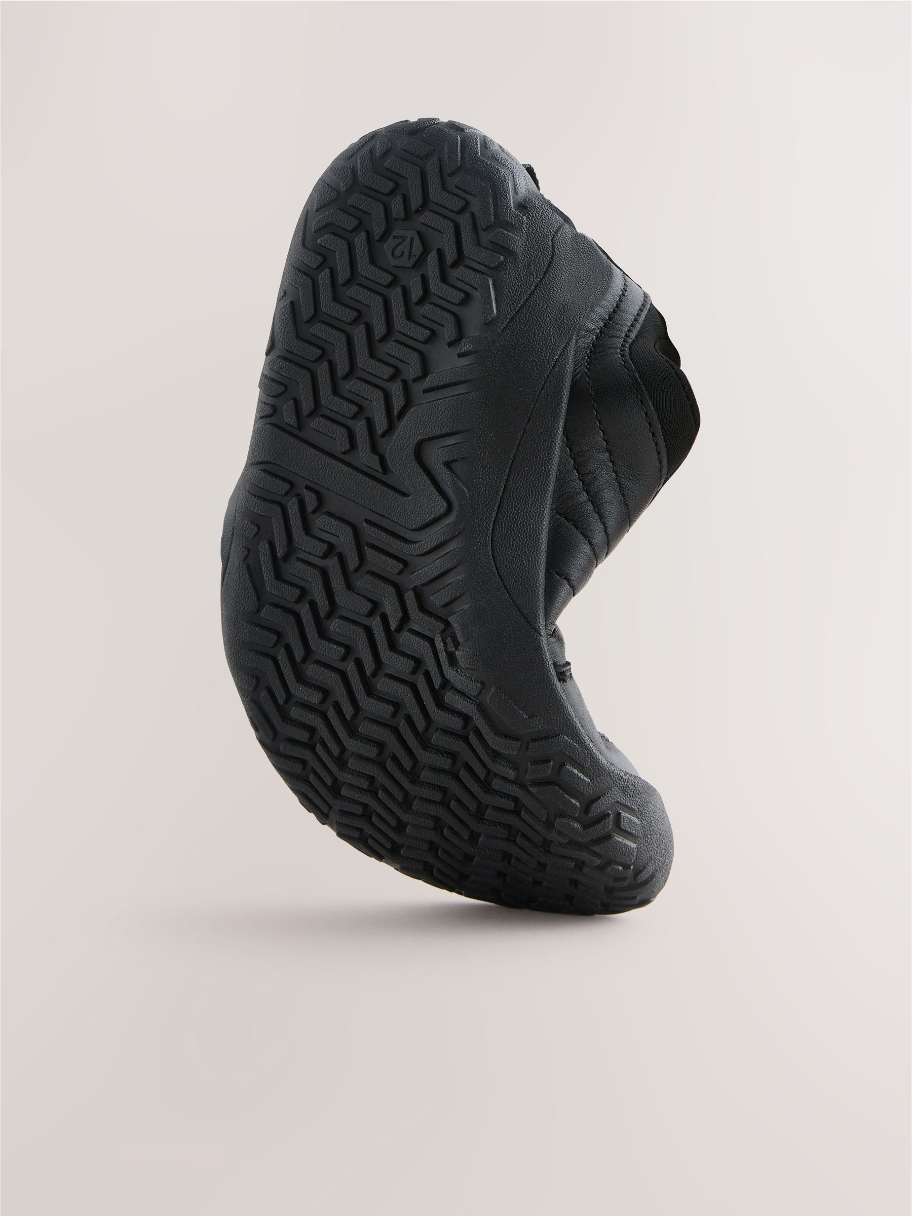 Black Barefoot Leather Lace-Up School Shoes image 5