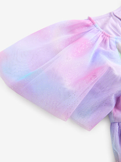 Lilac Purple Rainbow Tiered Mesh Occasion Dress (3-16yrs) image 9