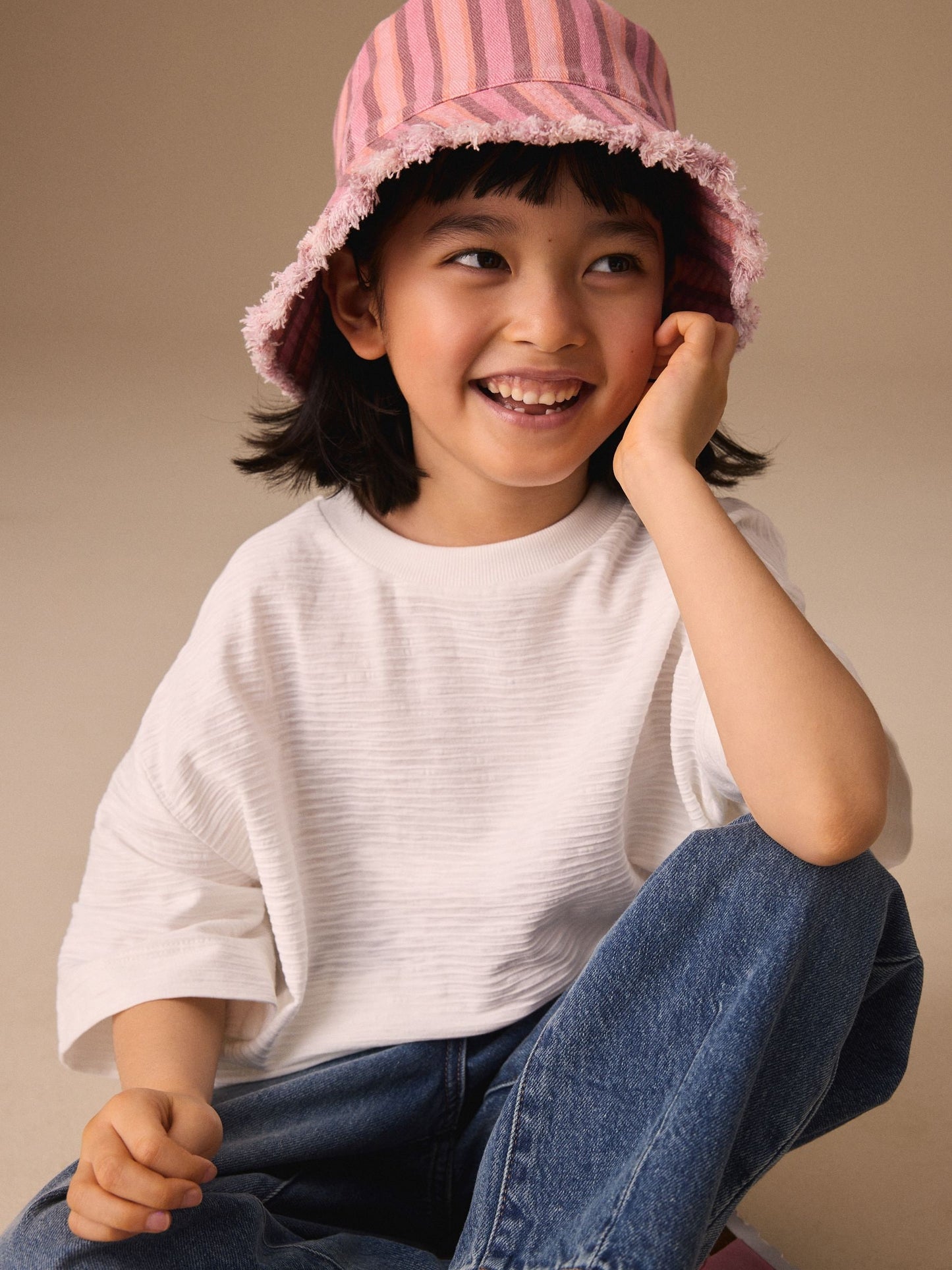 Dsiney Kidz - White Textured Oversized Boxy T-Shirt (3-16yrs) image 2