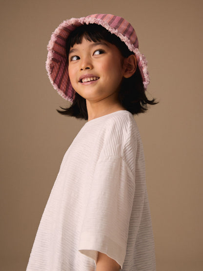 Dsiney Kidz - White Textured Oversized Boxy T-Shirt (3-16yrs) image 4