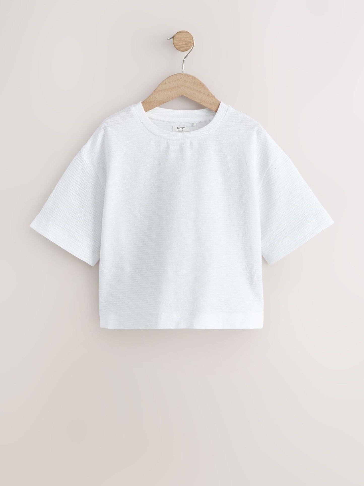 Dsiney Kidz - White Textured Oversized Boxy T-Shirt (3-16yrs) image 5
