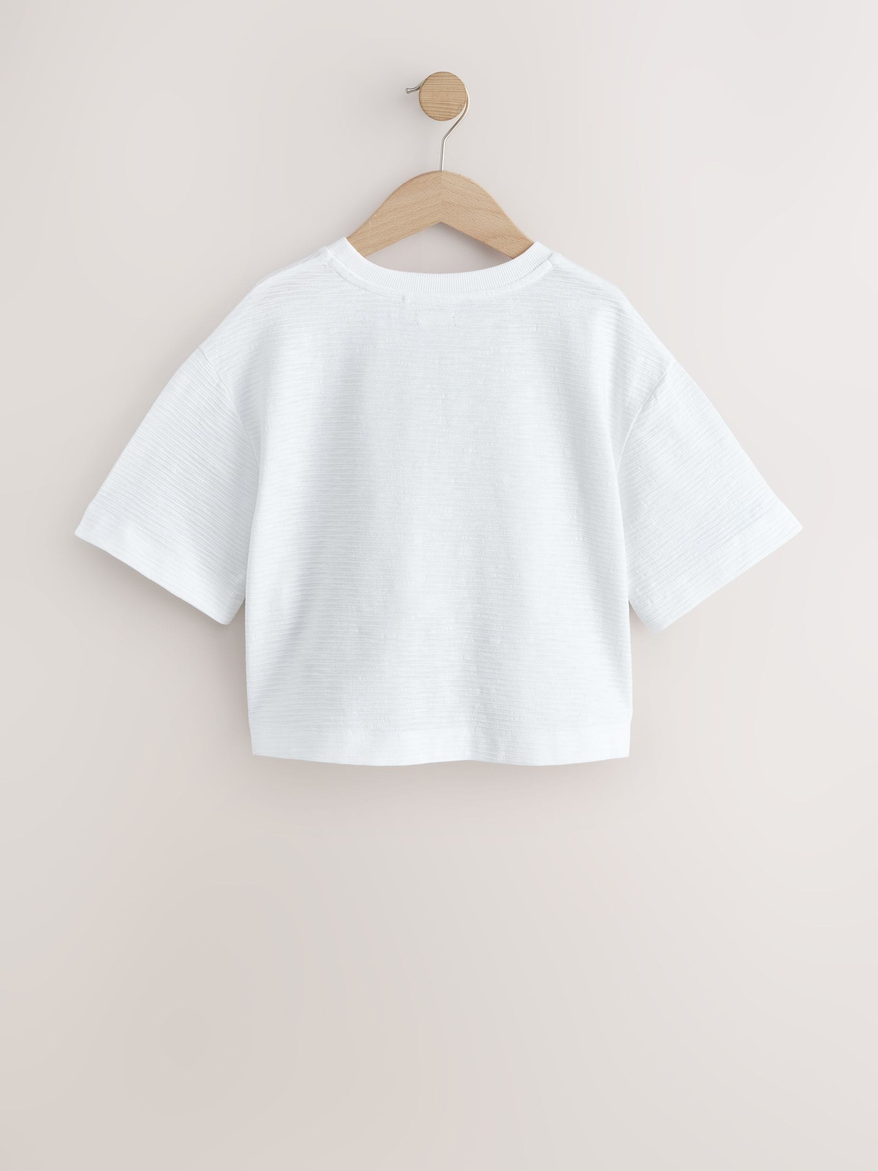 Dsiney Kidz - White Textured Oversized Boxy T-Shirt (3-16yrs) image 6