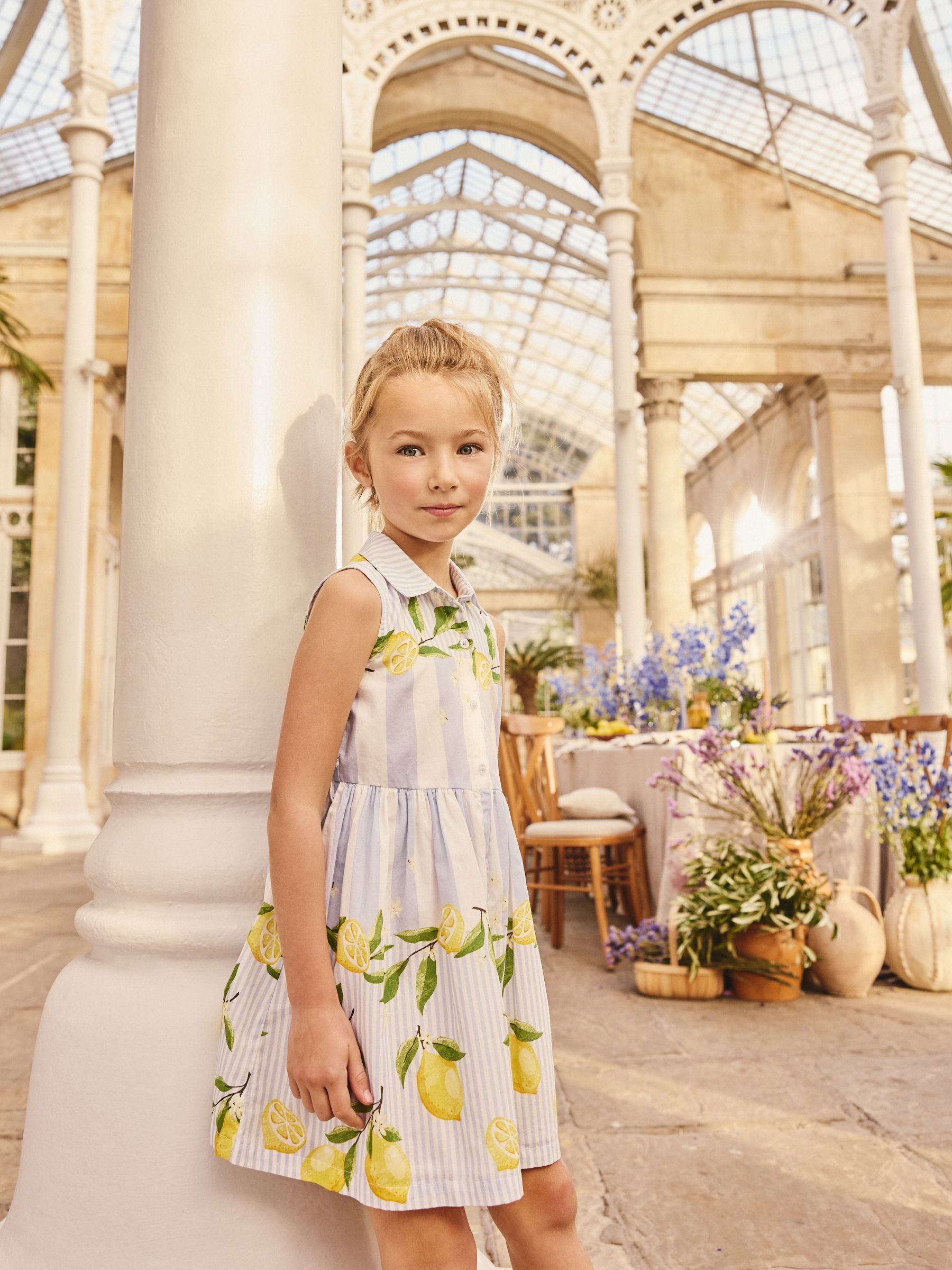 Lemon Stripe Shirt Dress (3-16yrs) image 2
