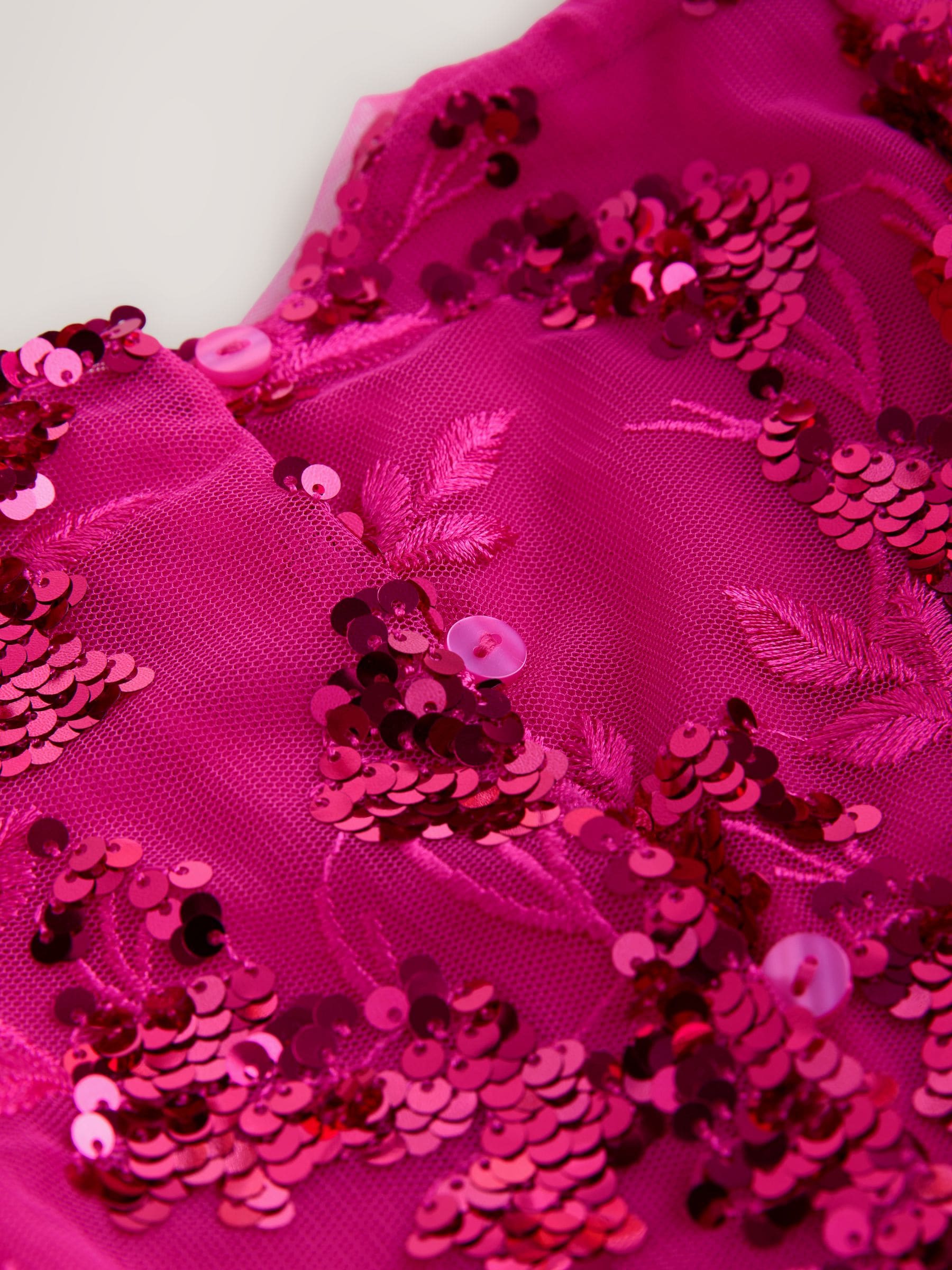 Pink Sequin Angel Sleeve Party Dress (3-16yrs) image 7