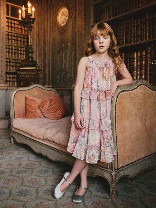 Dsiney Kidz - Pink Mixed Print Strappy Occasion Dress (3-16yrs) image 1