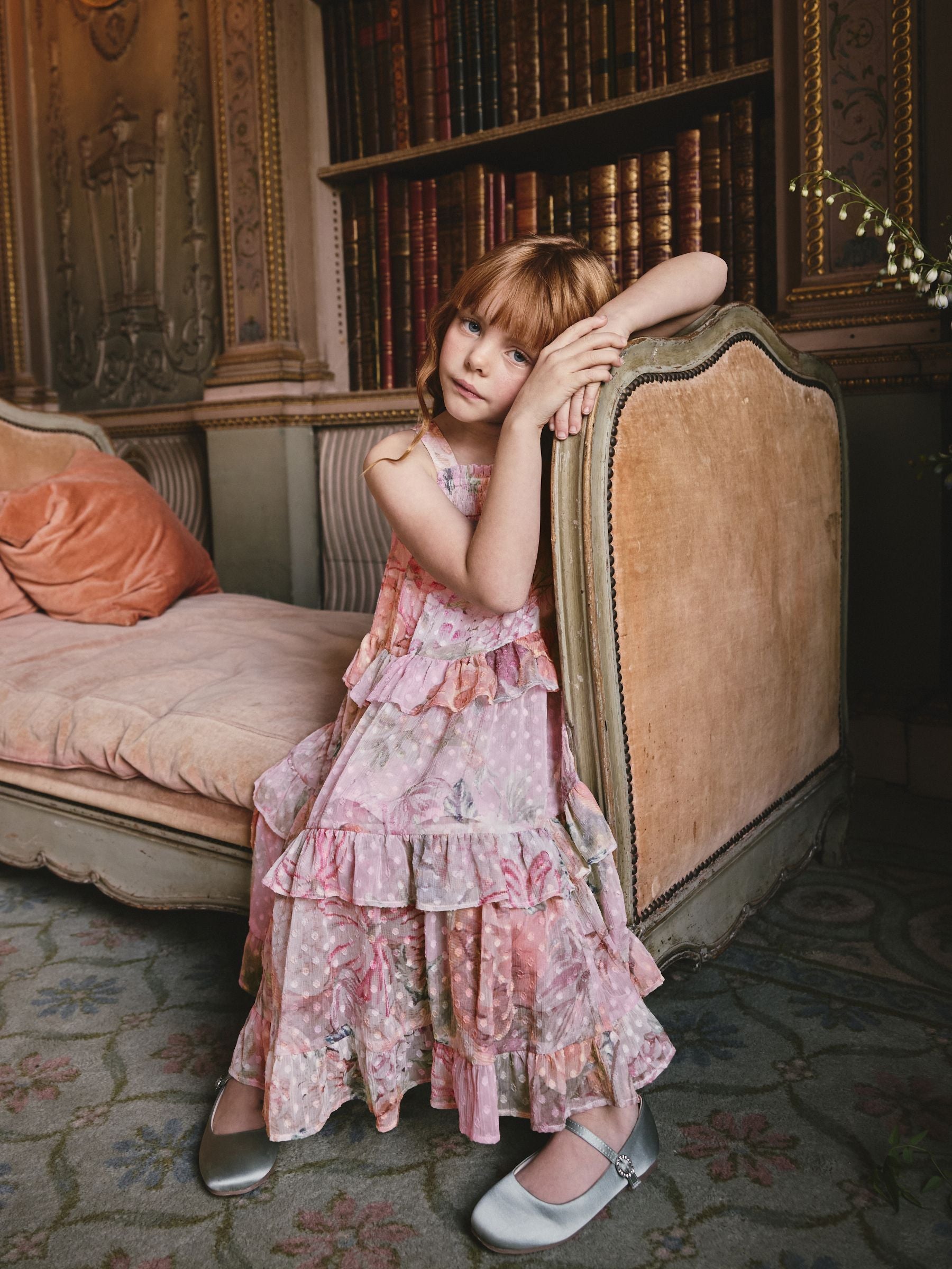 Pink Mixed Print Strappy Occasion Dress (3-16yrs) image 2