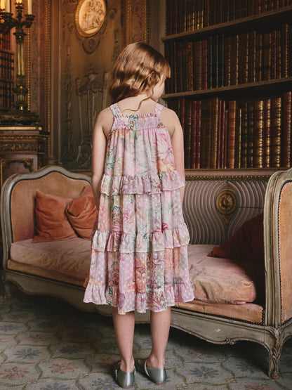 Pink Mixed Print Strappy Occasion Dress (3-16yrs) image 3