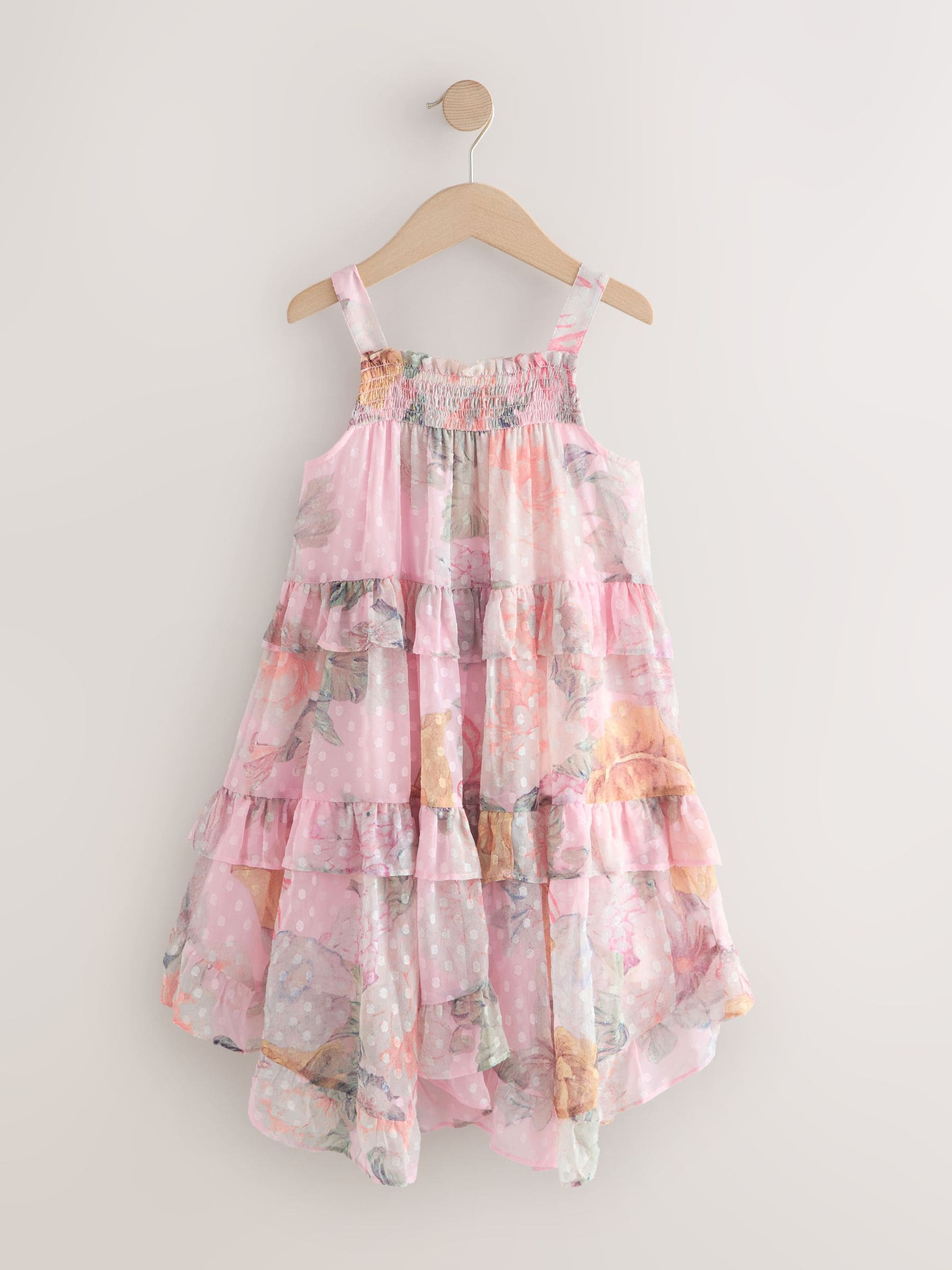 Pink Mixed Print Strappy Occasion Dress (3-16yrs) image 5