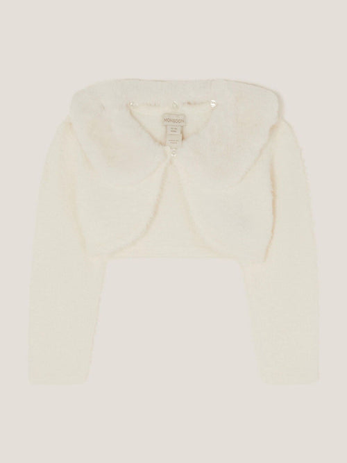 Dsiney Kidz - Monsoon Cream Baby Detachable Collar Fuzzy Cardigan image 1