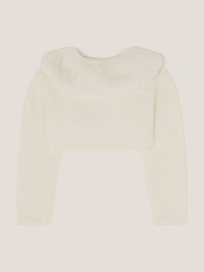 Monsoon Cream Baby Detachable Collar Fuzzy Cardigan image 2