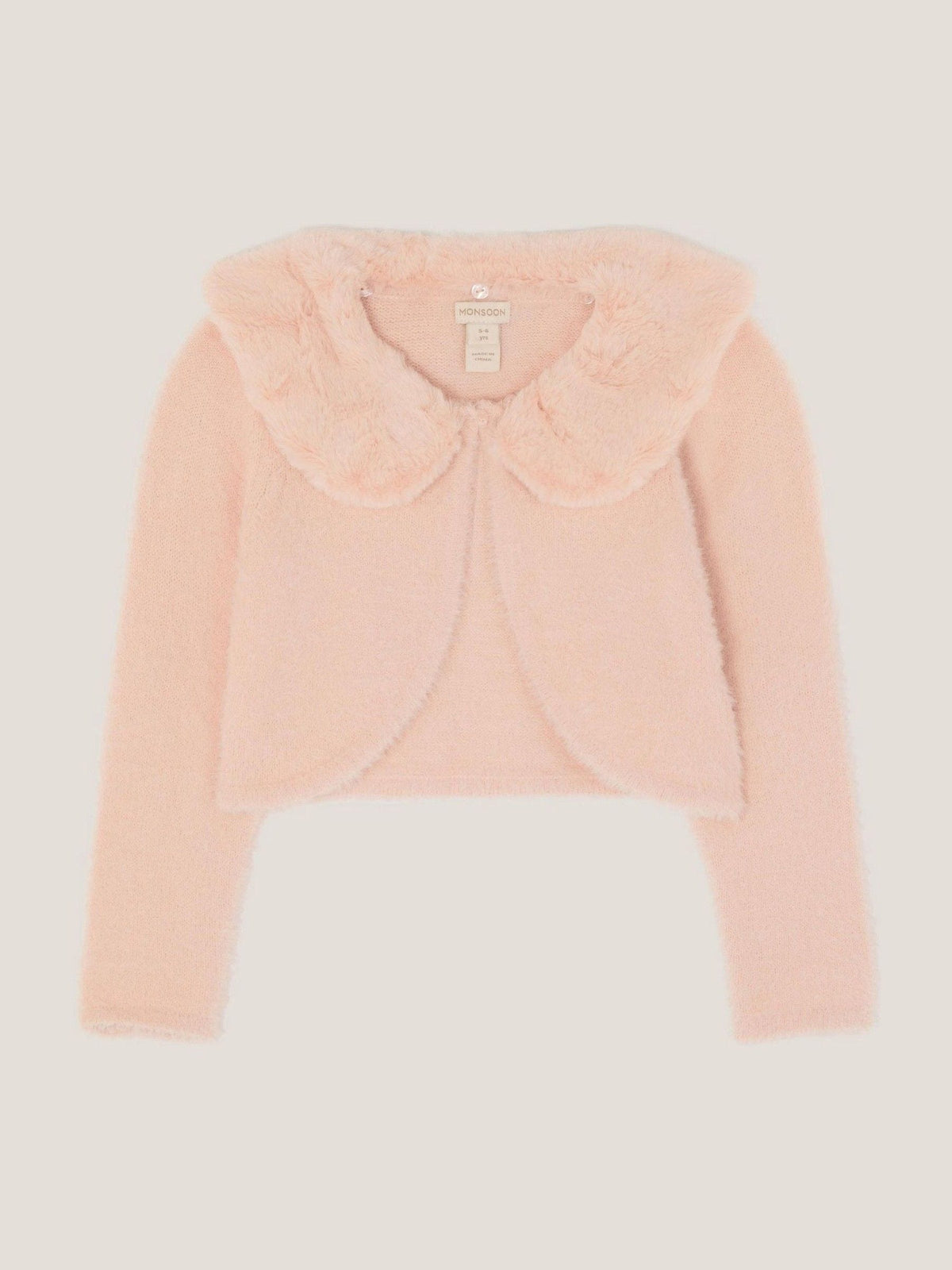 Monsoon Pink Detachable Collar Fuzzy Cardigan - image 2