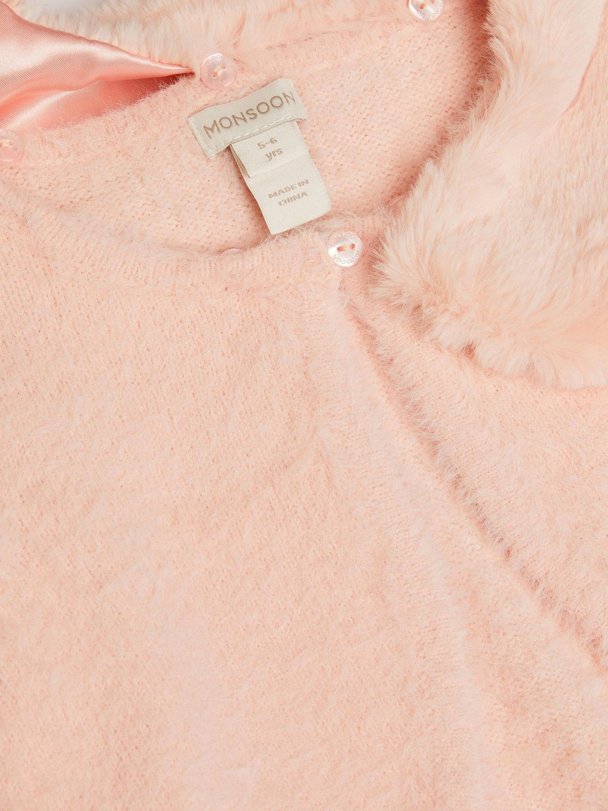 Monsoon Pink Detachable Collar Fuzzy Cardigan - image 4
