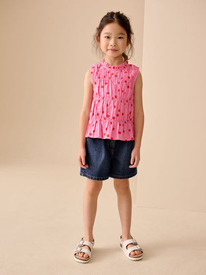 Dsiney Kidz - Pink/Red Spot Shirred Sleeveless Blouse (3-16yrs) image 2