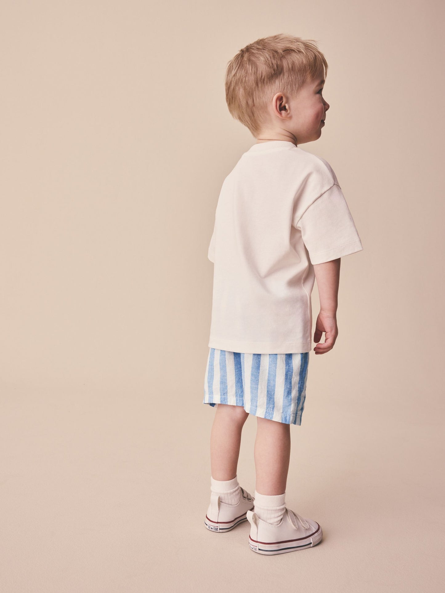 Dsiney Kidz - Blue Stripe Linen Blend Pull On Shorts (3mths-7yrs) image 3