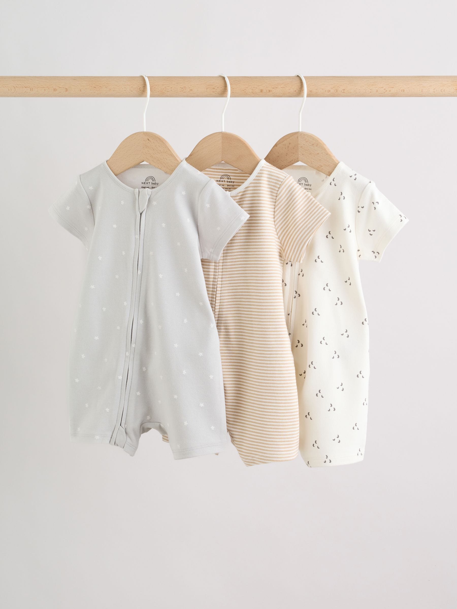 Ecru White Baby Rompers 3 Pack (0mths-3yrs) image 1