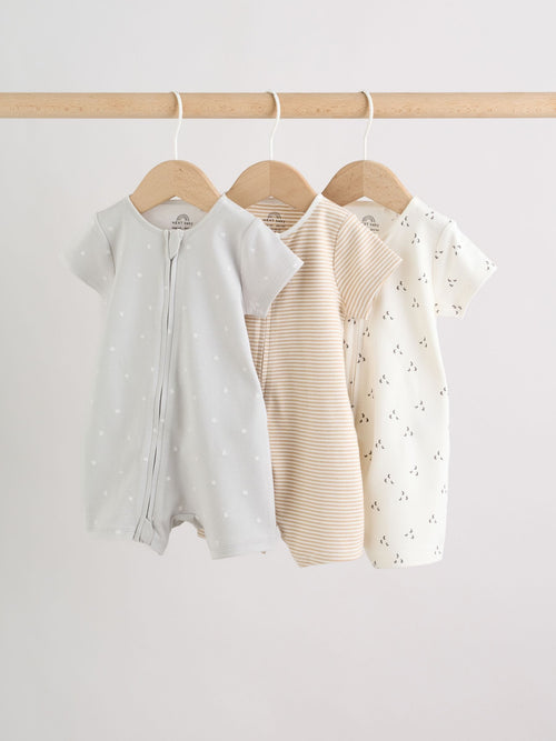 Ecru White Baby Rompers 3 Pack (0mths-3yrs) image 1