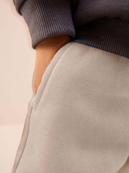 Neutral Cement Single Wide Leg Jersey Joggers (3mths-7yrs) image 3