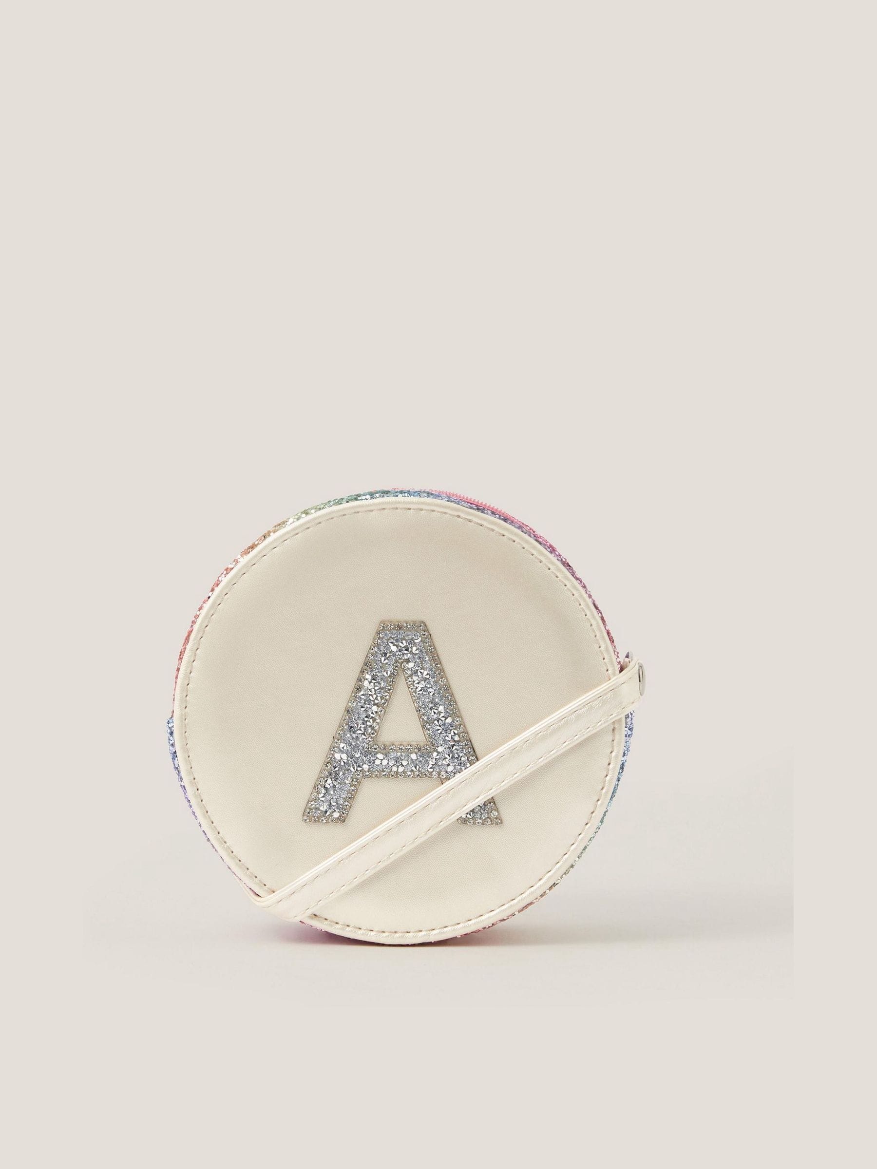 Monsoon White Round Glittery Initial Bag - I image 1