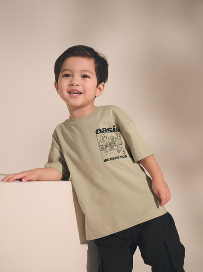 Oasis Stone Short Sleeve Band Graphic T-Shirt (3mths-8yrs) image 2