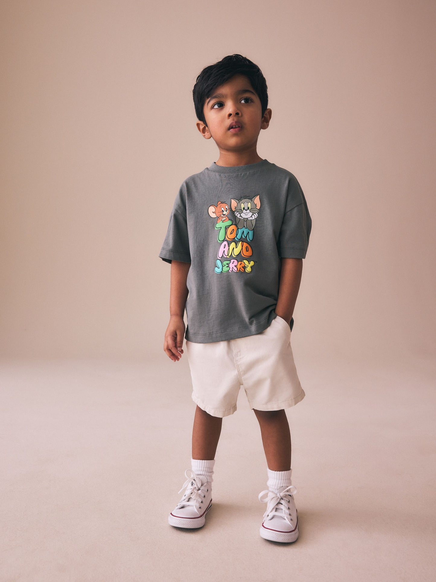 Charcoal Grey Tom and Jerry T-Shirt (3mths-8yrs) image 1