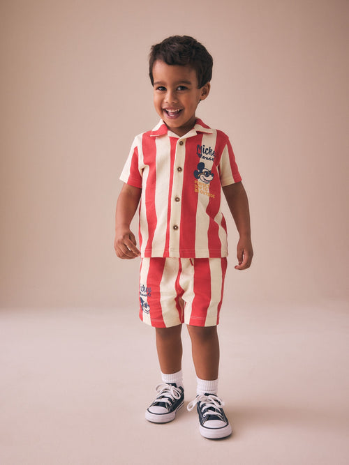 Red Mickey Mouse T-Shirt and Shorts Set (3mths-8yrs) image 1