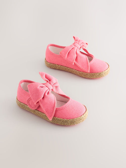 Dsiney Kidz - Fluro Pink Bow Espadrille Shoes image 1