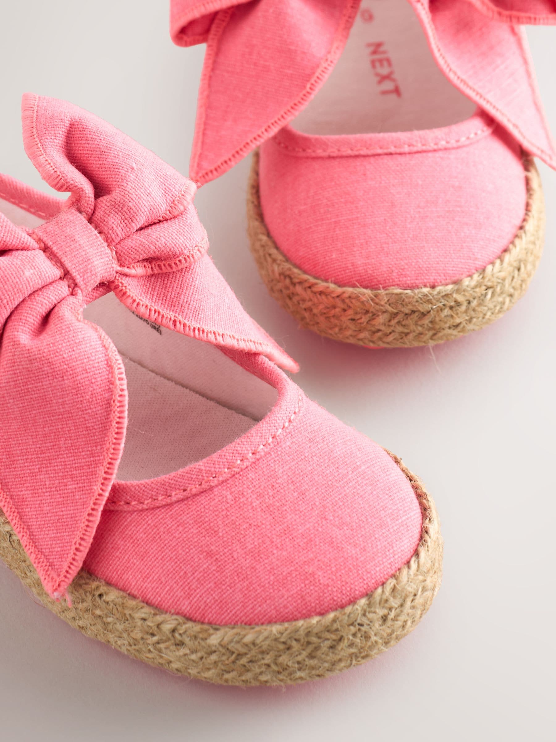 Fluro Pink Bow Espadrille Shoes image 4