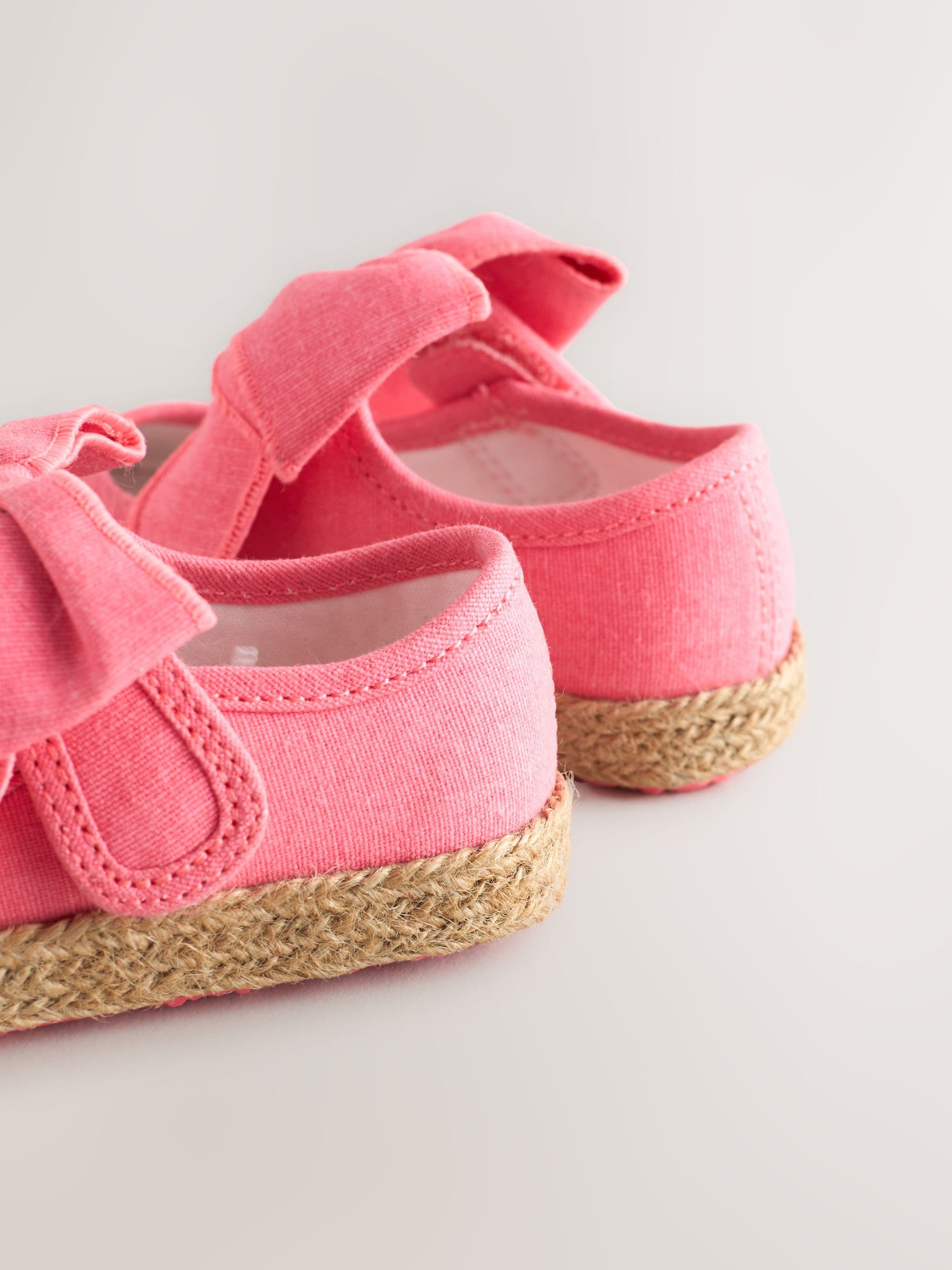 Fluro Pink Bow Espadrille Shoes image 5
