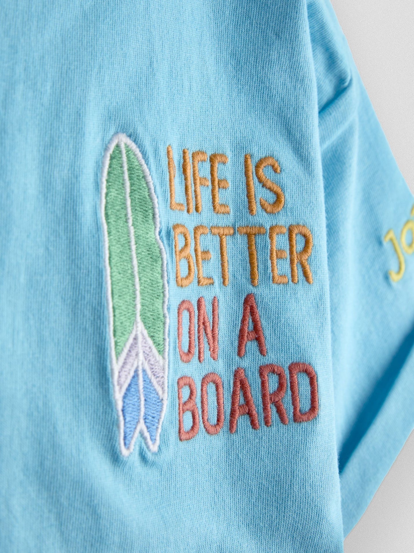 JoJo Maman Bébé Blue Surf Graphic T-Shirt Aqua Blue image 3