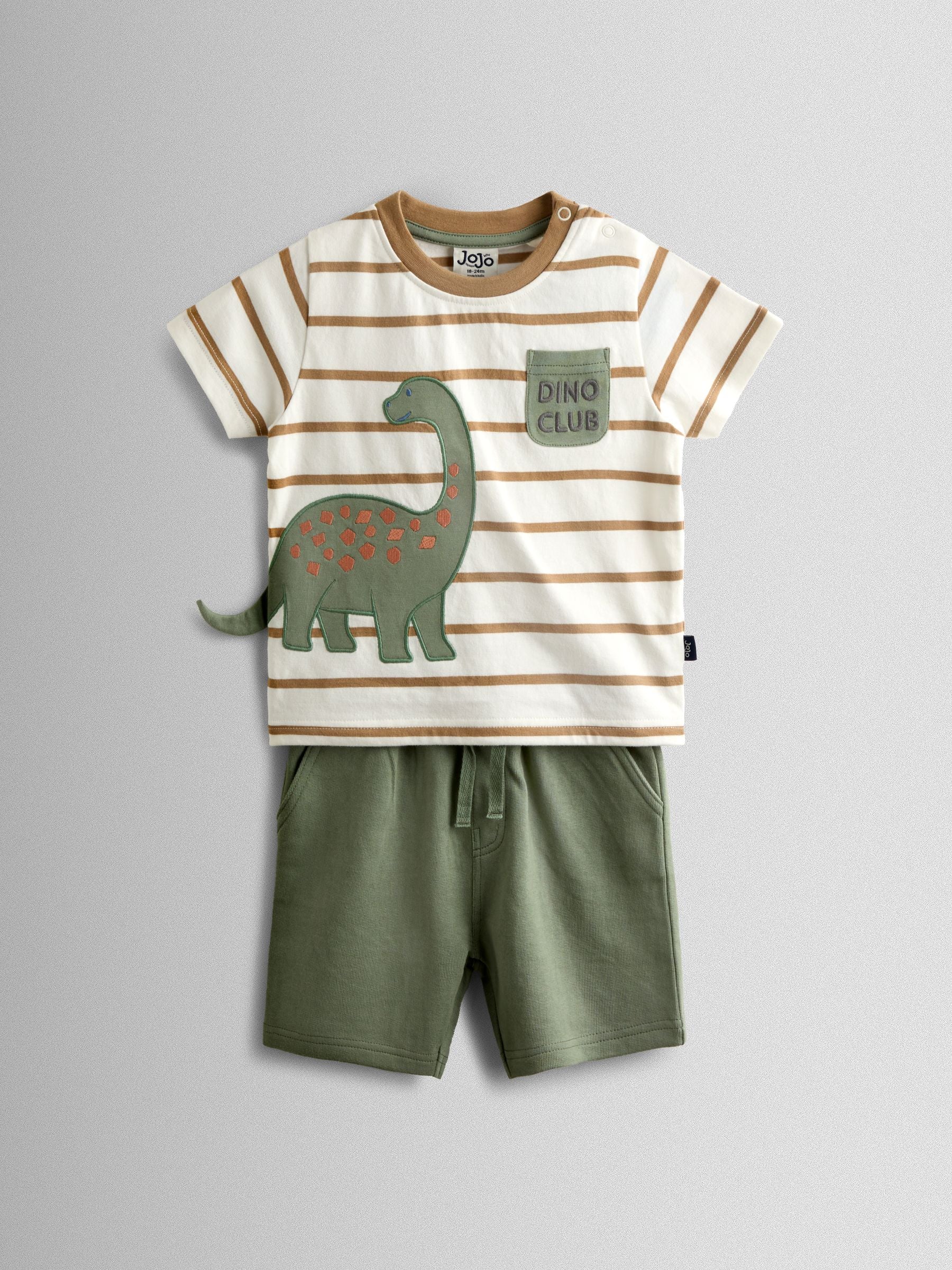 Dsiney Kidz - JoJo Maman Bébé Green 2-Piece Appliqué T-Shirt & Shorts Set image 2