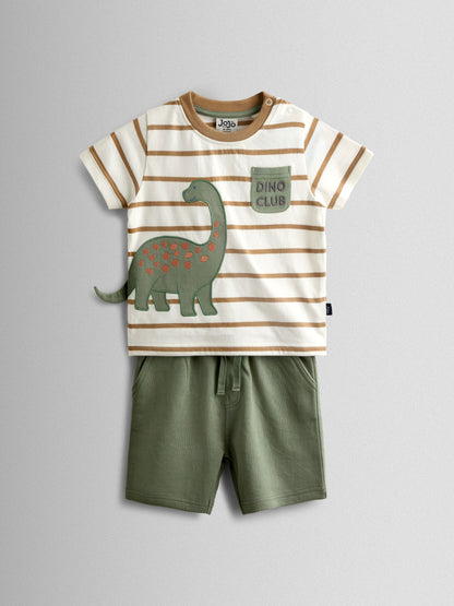 Dsiney Kidz - JoJo Maman Bébé Green 2-Piece Appliqué T-Shirt & Shorts Set image 2