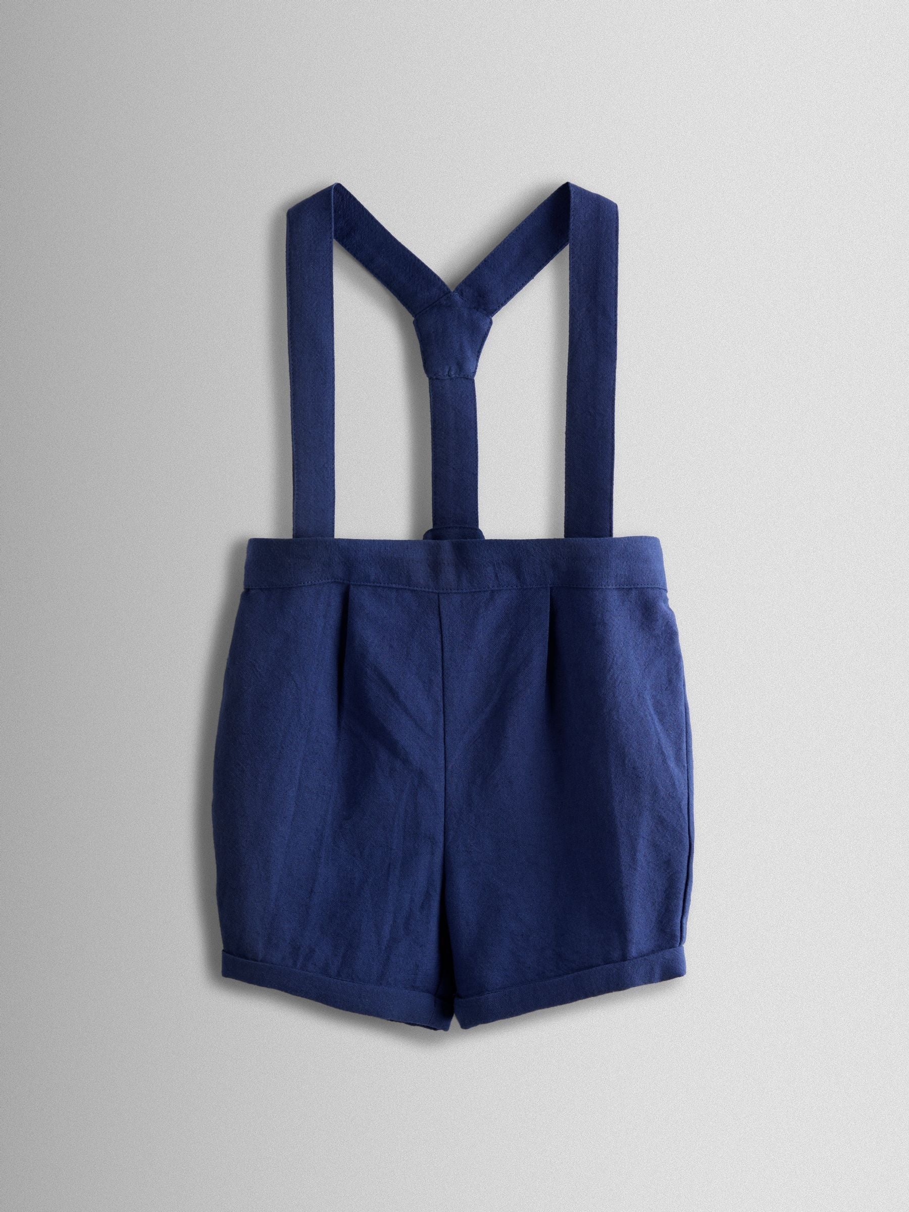 JoJo Maman Bébé Navy Blue Grandad Shirt & Shorts Set 2 Piece image 2