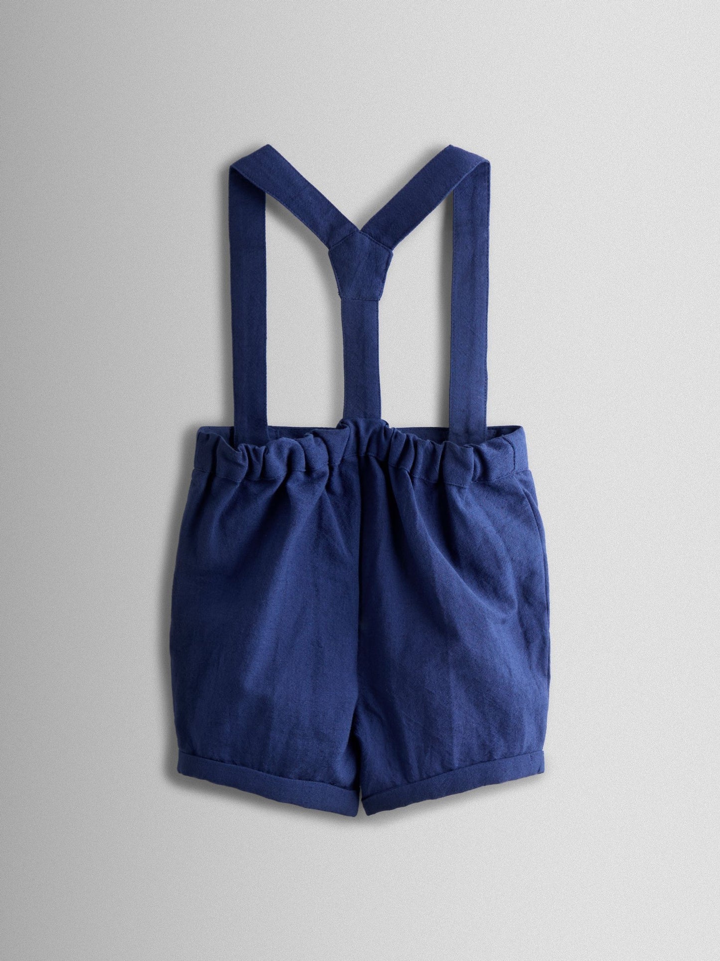 JoJo Maman Bébé Navy Blue Grandad Shirt & Shorts Set 2 Piece image 3