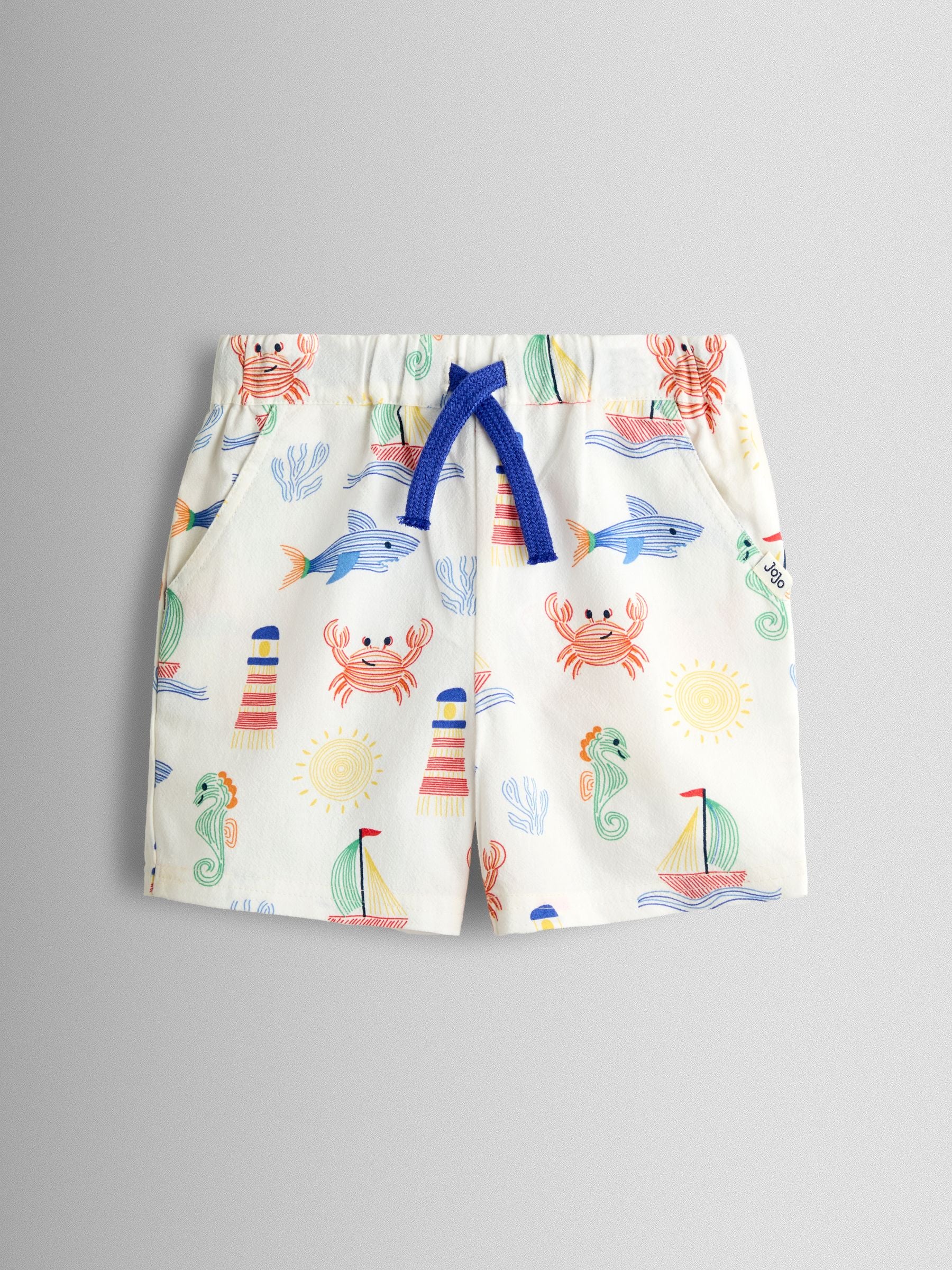 JoJo Maman Bébé Cream Seaside 2-Piece Shirt & Short Set image 5