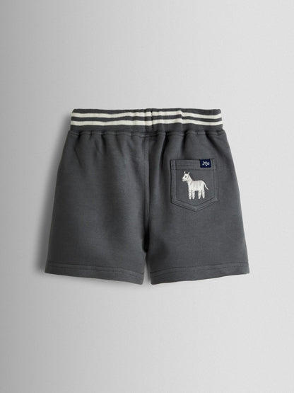 JoJo Maman Bébé Charcoal Grey Zebra 2-Piece Appliqué T-Shirt & Shorts Set image 5