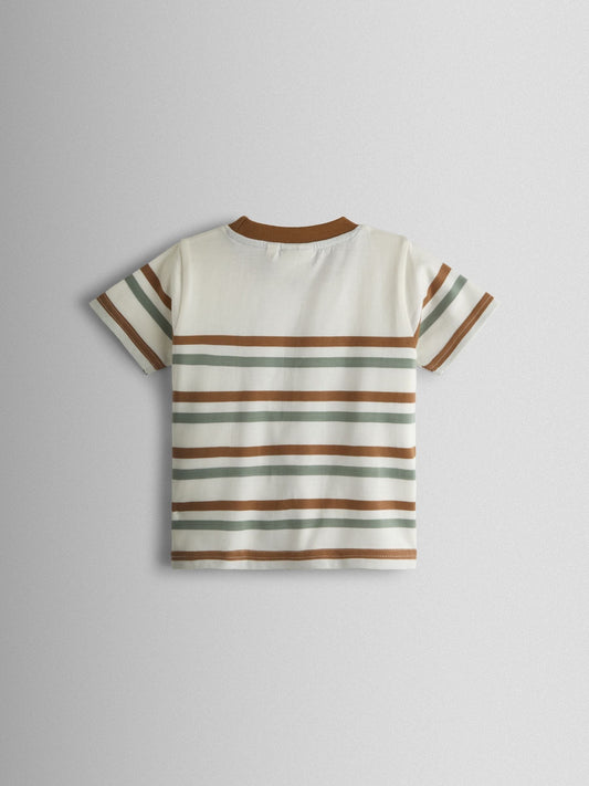 JoJo Maman Bébé Cream Dino Truck Appliqué T-Shirt image 2