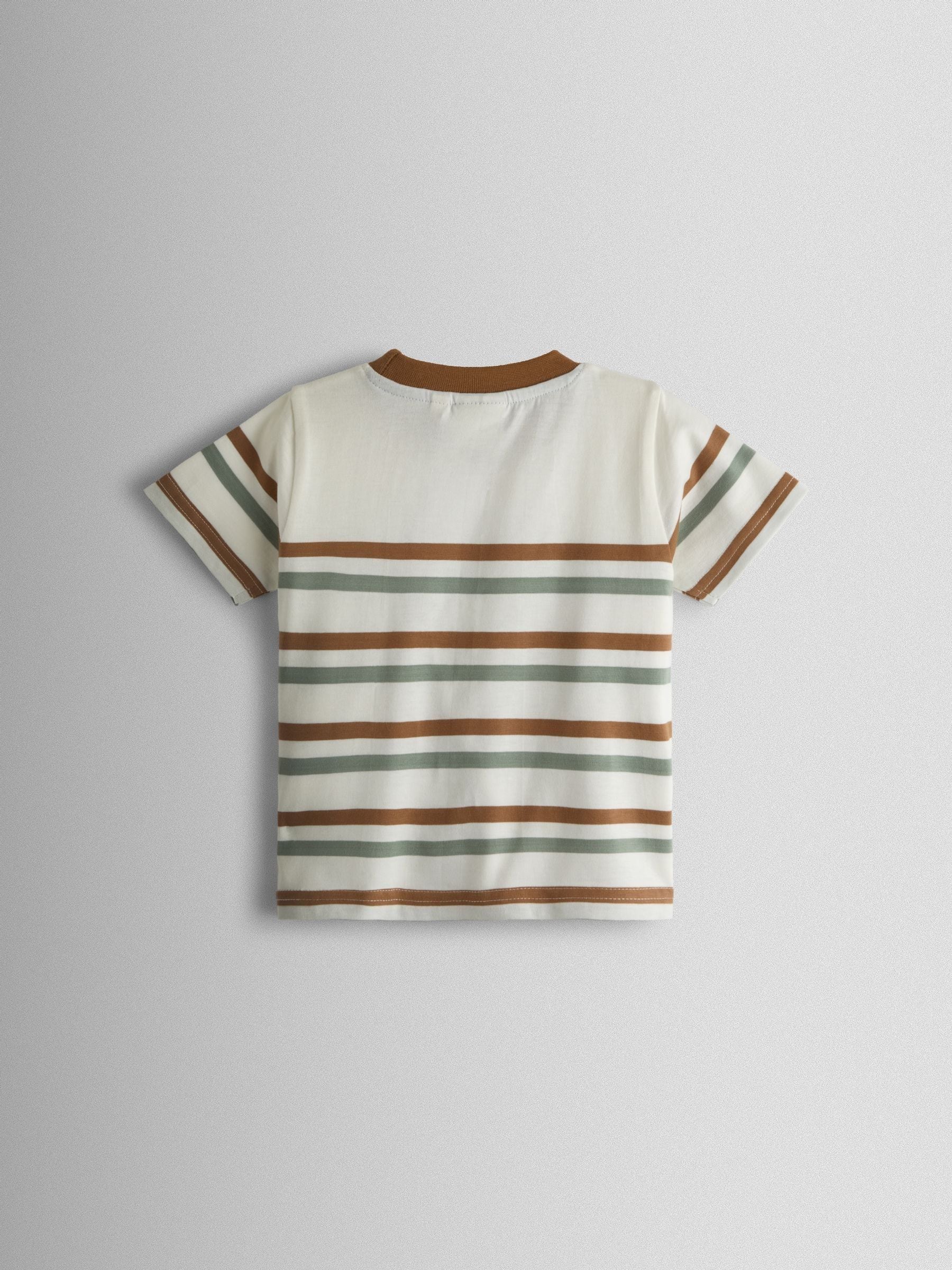 Dsiney Kidz - JoJo Maman Bébé Cream Dino Truck Appliqué T-Shirt image 2
