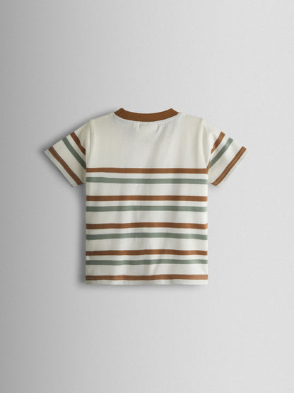 Dsiney Kidz - JoJo Maman Bébé Cream Dino Truck Appliqué T-Shirt image 2