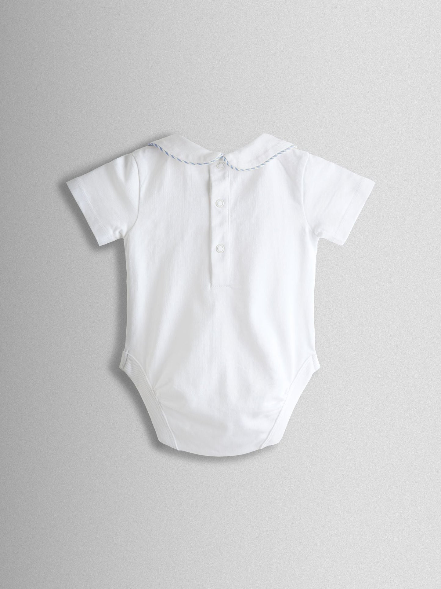 JoJo Maman Bébé Light Blue Classic Body & Stripe Shorts Set 2 Piece image 4