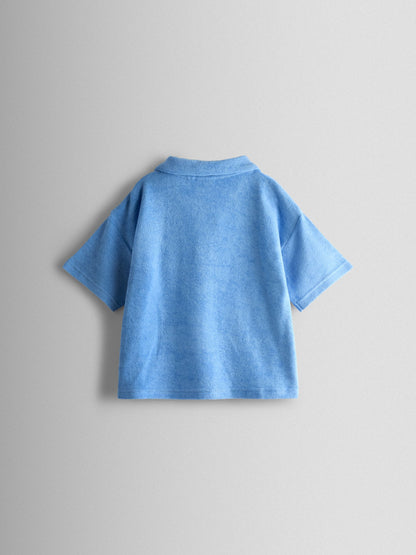 JoJo Maman Bébé Blue Crab 2-Piece Toweling Shirt & Shorts Set image 4